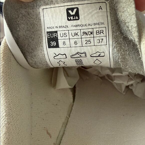 Veja V-10 Leather Sneakers White Black Red Women’s Size 8 (EU 39) - Picture 12 of 15